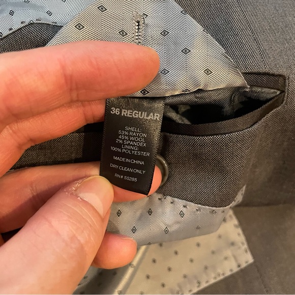 Express Gray Wool Skinny Fit Innovator Full Suit With Shirt & Tie Size 36R Small - Picture 13 of 16